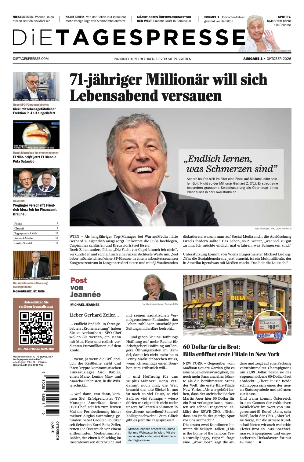 Leseprobe der Titelseite, Ausgabe 1