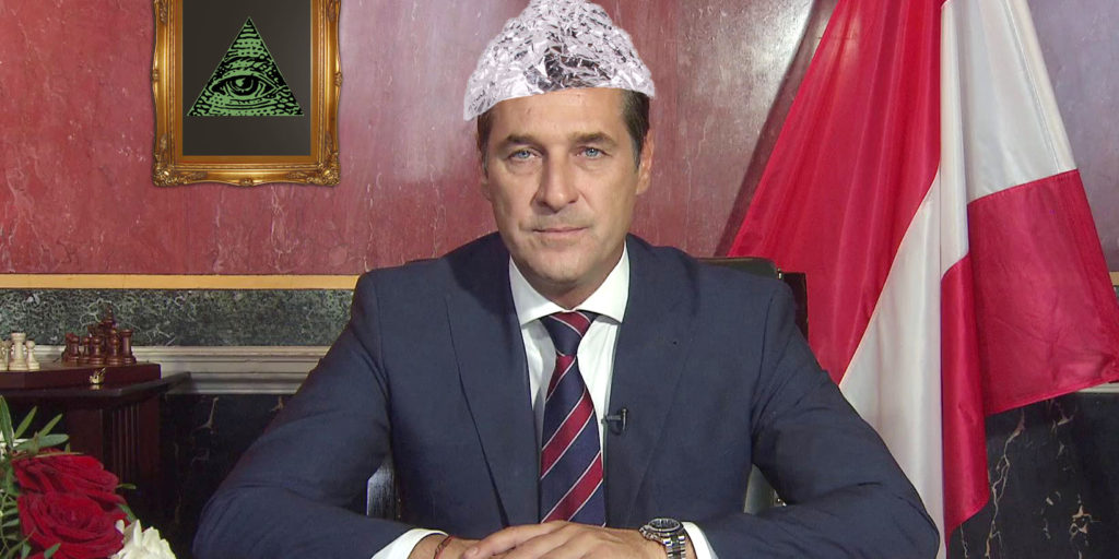 Strache mit Aluhut
