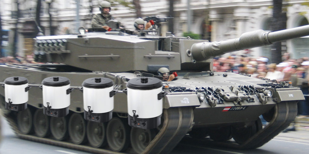 Bundesheer-Panzer mit Punsch