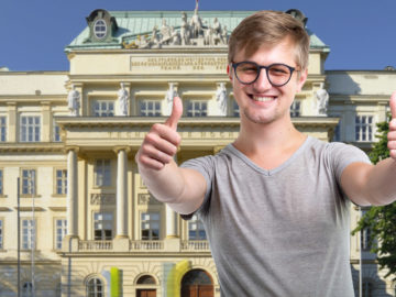 Student vor TU Wien