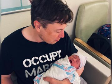 Elon Musk mit Baby