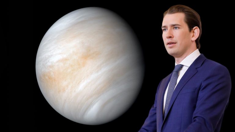 Venus, daneben Kurz