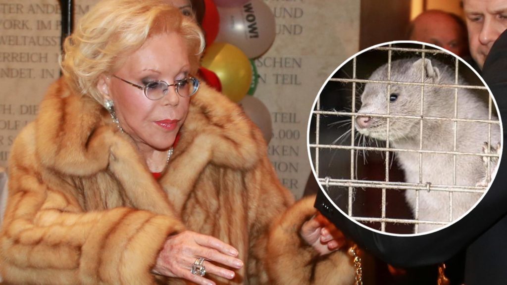 Heidi Horten mit Pelzmantel