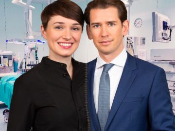 Sigi Maurer und Sebastian Kurz zusammengenäht