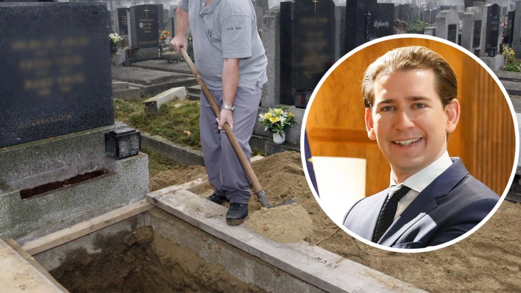 Kurz erfreut, daneben Totengräber