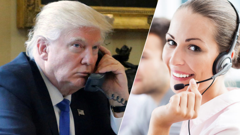 Trump am Telefon mit der Magenta-Hotline