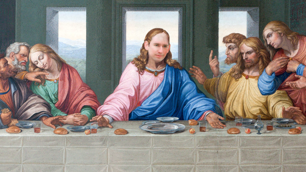 Letztes Abendmahl mit Kurz als Jesus