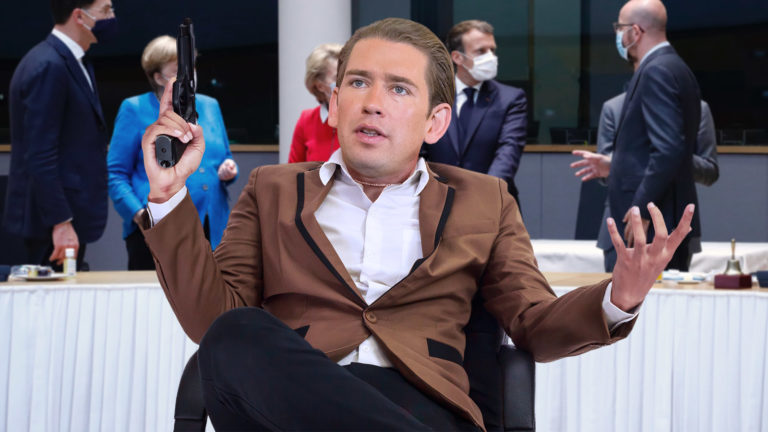 Kurz mit Pistole beim EU-Gipfel