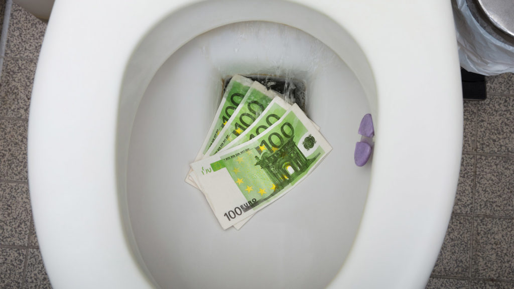 Klomuschel voller Geld