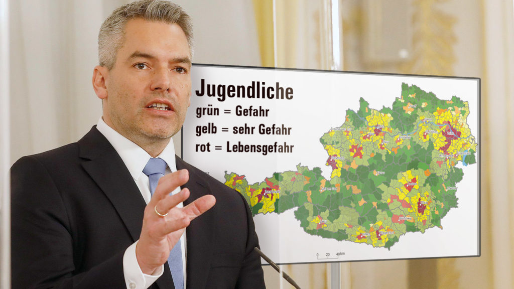 Nehammer vor Österreich-Karte