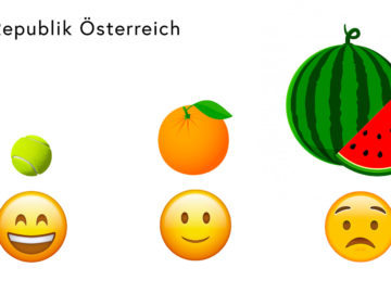 Trauriges Emoji neben Wassermelone