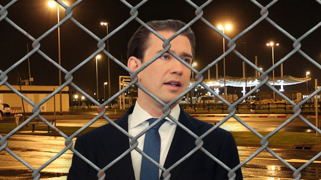 Kurz starrt durch einen Maschendrahtzaun