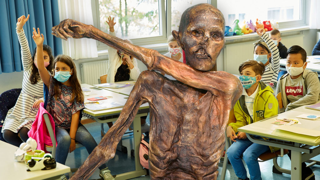 Ötzi in Schulklasse