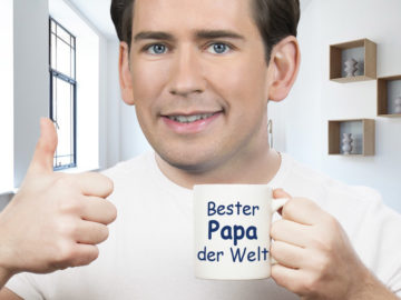 Kurz mit Tasse "Bester Papa der Welt"