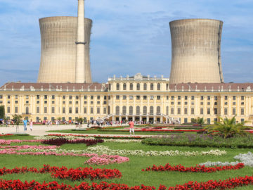 Atomkraftwerk hinter Schloss Schönbrunn
