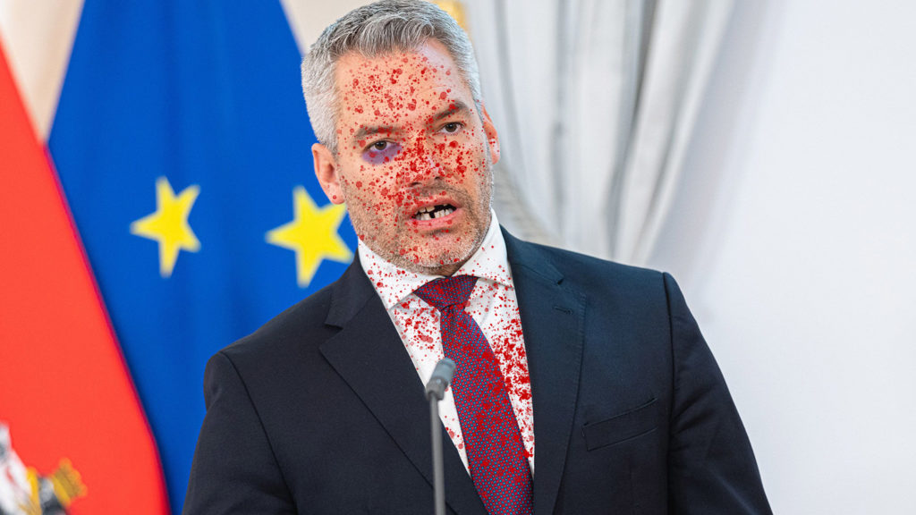 Nehammer voller Blut