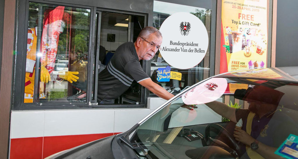 Van der Bellen im Drive-in