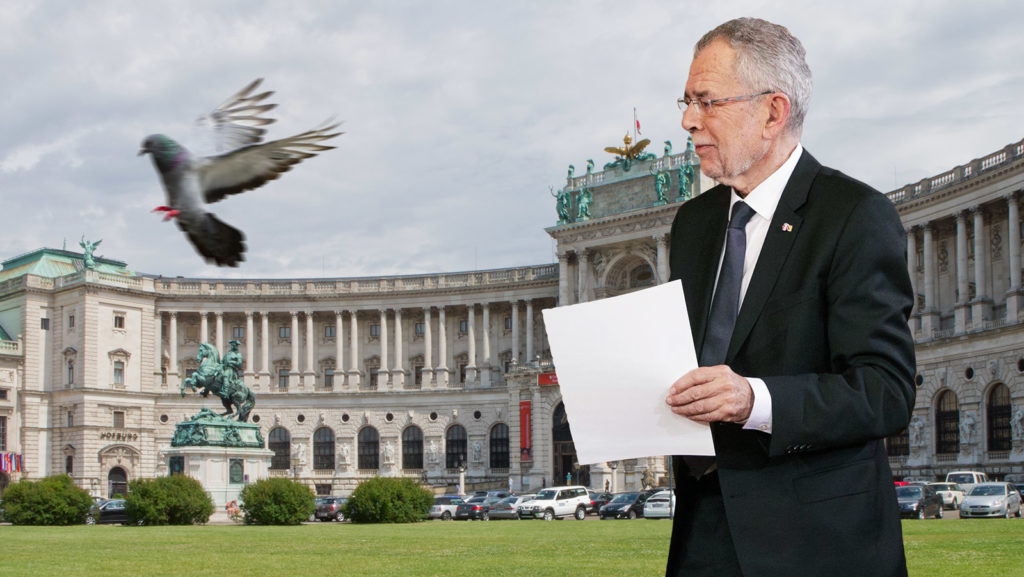 Van der Bellen jagt Taube