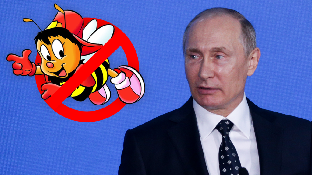 Putin schaut traurig der entschwindenden Sumsi nach