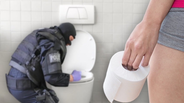 Cobra Beamter übergibt sich in Toilette