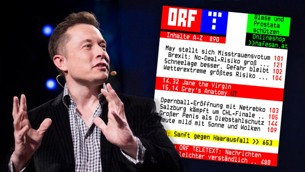 Elon Musk liest Teletext