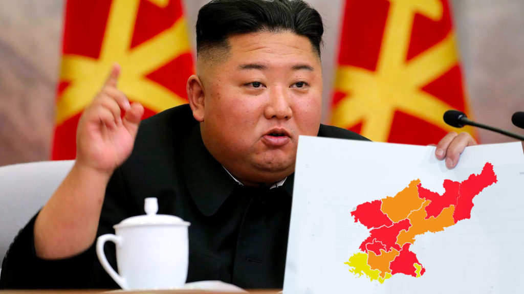 Kim Jong-un mit Corona-Ampel