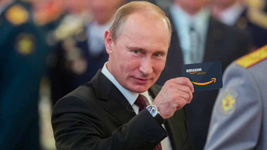 Putin mit Amazon Gutschein