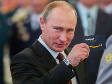 Putin mit Amazon Gutschein