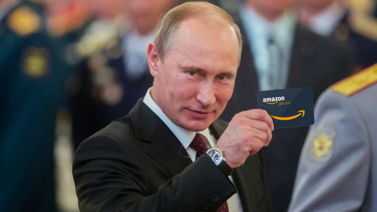 Putin mit Amazon Gutschein