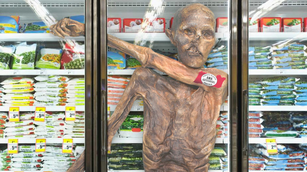 Ötzi in Tiefkühlregal