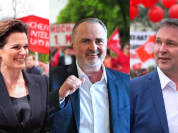 Rendi-Wagner, Doksozil und Babler auf ihren Aufmärschen