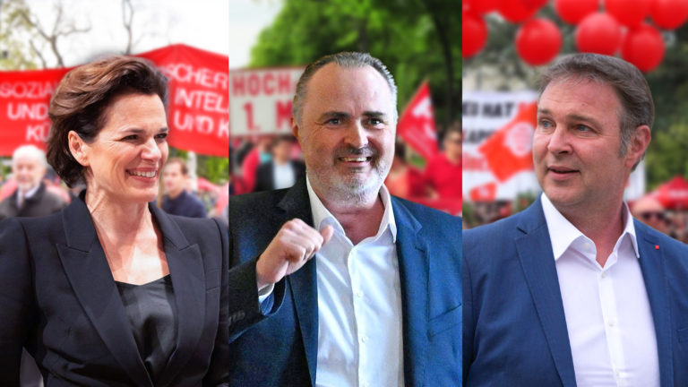 Rendi-Wagner, Doksozil und Babler auf ihren Aufmärschen