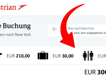 AUA Buchungsseite mit WC Option
