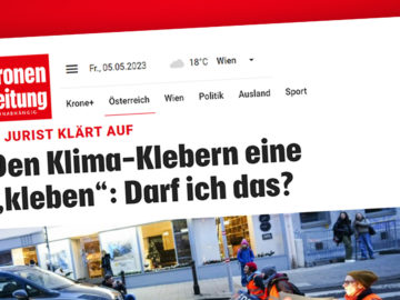 Kronen Zeitung Headline: "Den Klima-Klebern eine kleben: Darf ich das?"