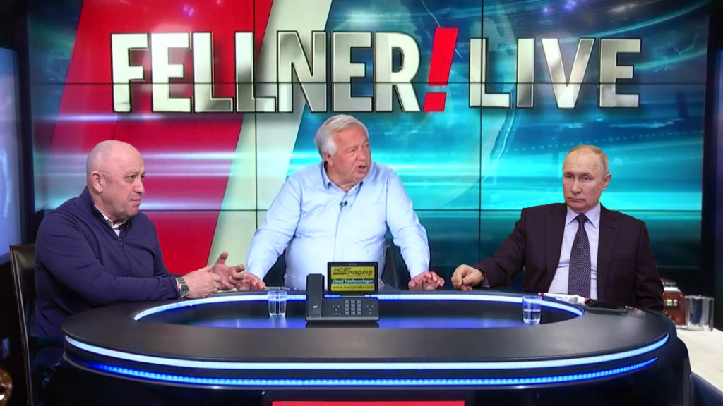 Fellner Live mit Putin und Prigoschin