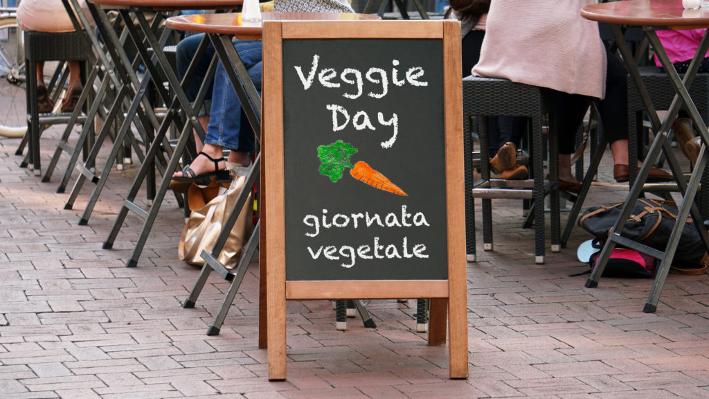 Schild mit Veggie Day