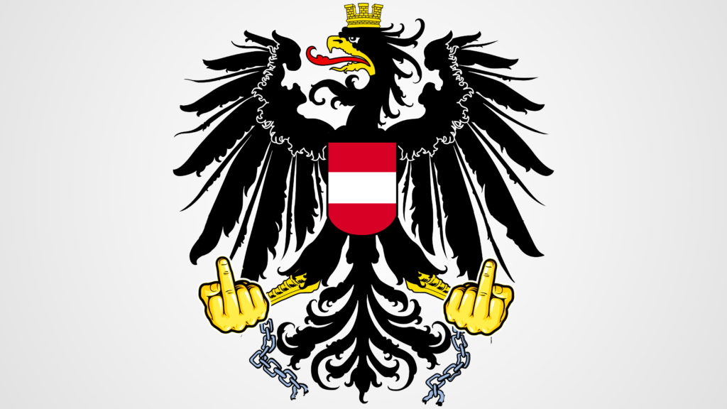 Bundesadler zeigt zwei Mittelfinger statt Hammer und Sichel