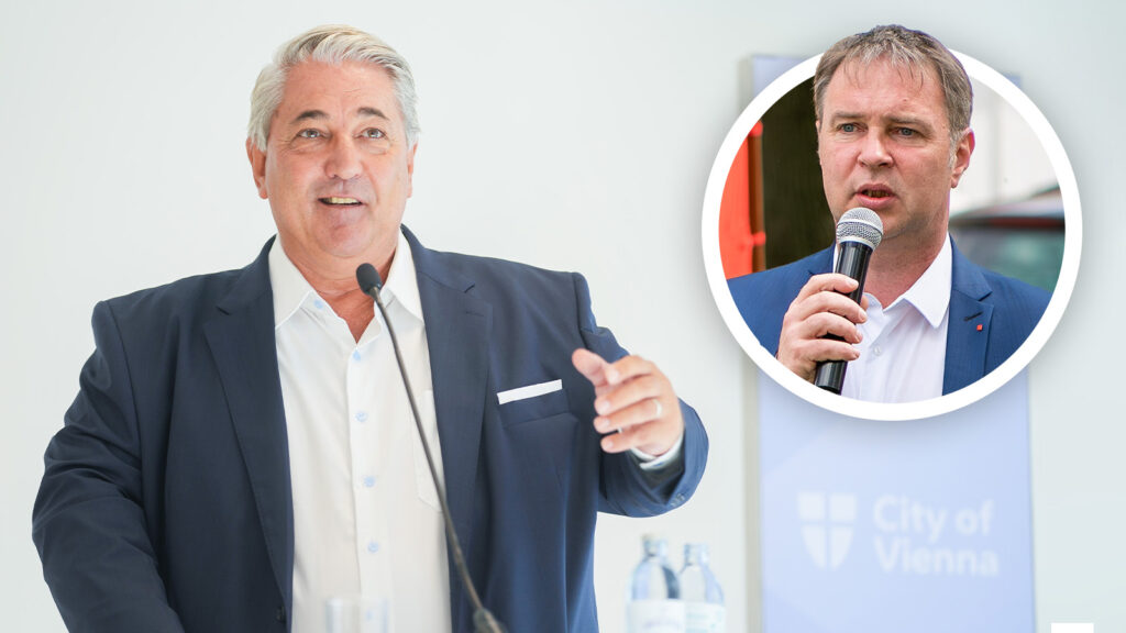 Ernst Nevrivy, daneben Andreas Babler