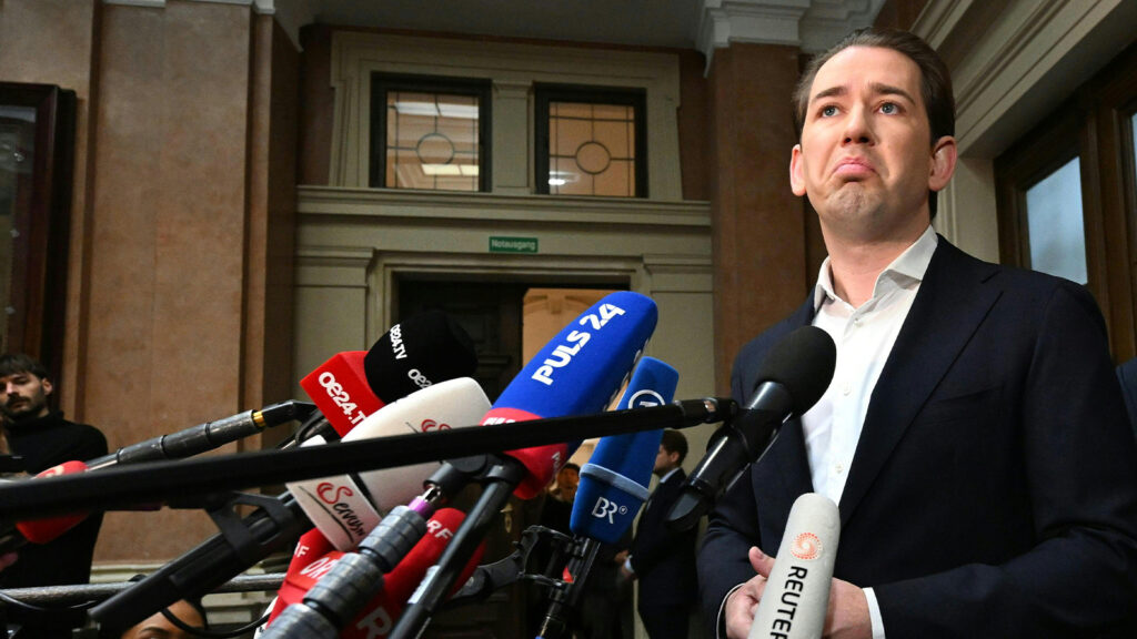 Kurz spricht in dutzende Mikros
