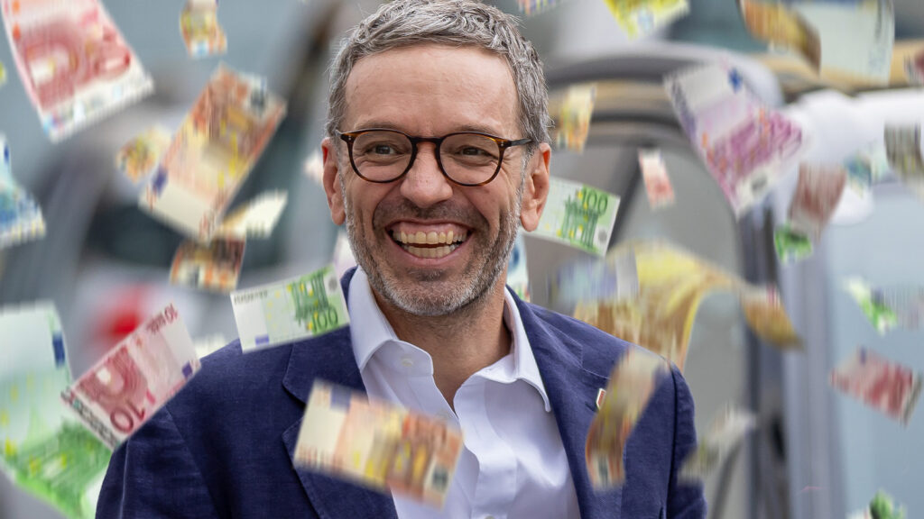 Kickl steht im Geldregen und lacht