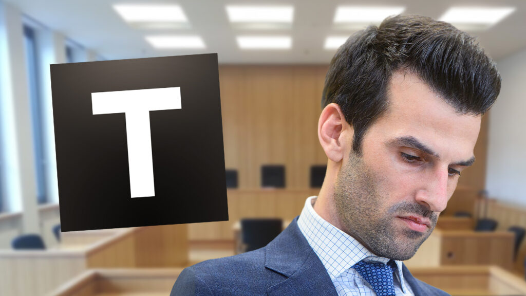 Das Tagespresse Logo, daneben ein zerknirschter Udo Landbauer