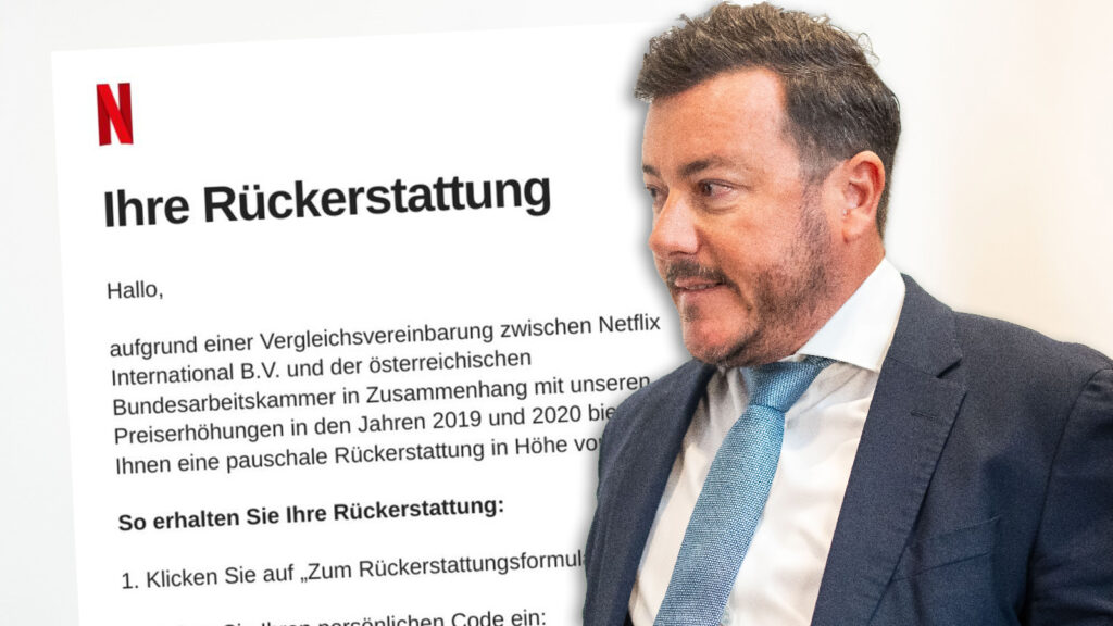 Benko, daneben E-Mail von Netflix