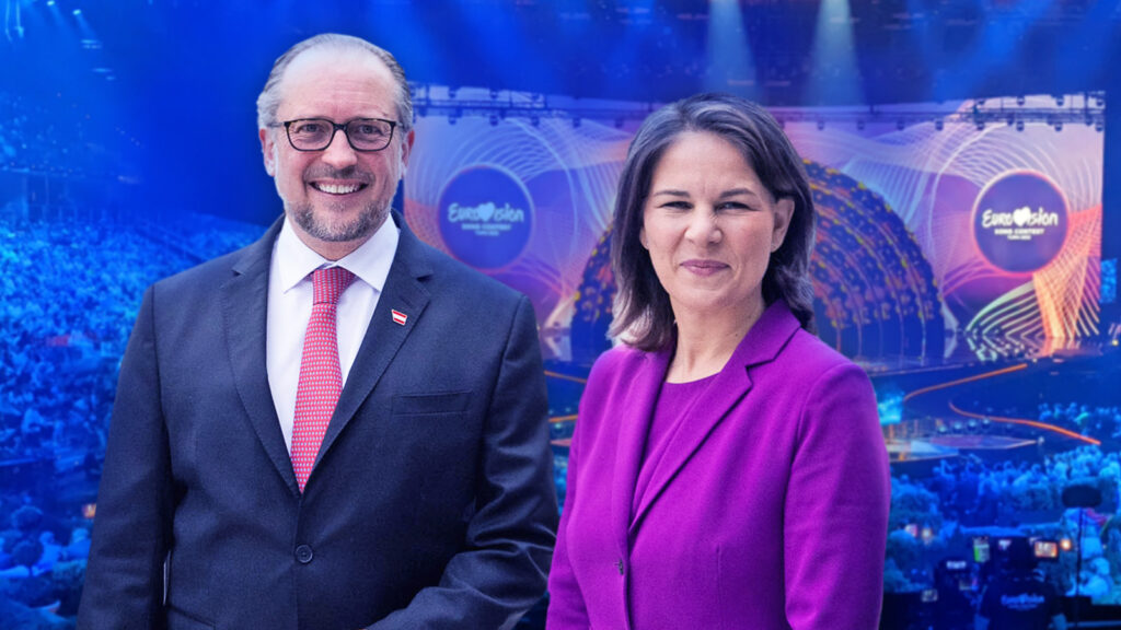 Alexander Schallenberg und Anna-Lena Baerbock beim Eurovision Song Contest