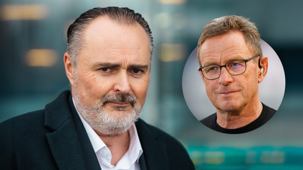 HP Doskozil schaut grimmig in die Kamera, daneben Ralf Rangnick.