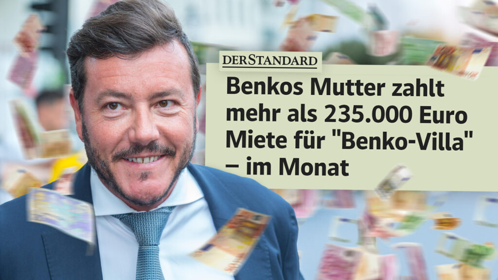 Das Bild zeigt Rene Benko mit einem hämischen Grinsen.