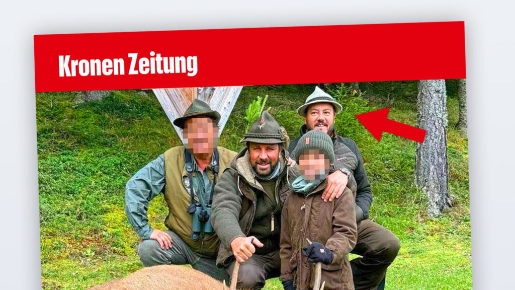 Das Foto zeigt einen Screenshot der Krone Website von einem ARtikel in welchem berichtet wird, dass Georg Dornauer mit Rene Benko jagen war.