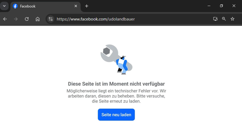 Das Bild zeigt das gesperrte Profil von Landbauer.