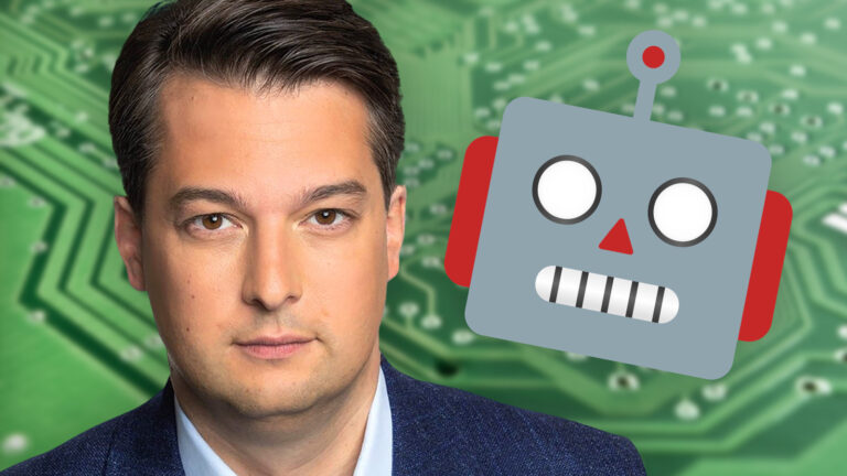Das Bild zeigt Nepp und einen Roboter-Emoji.