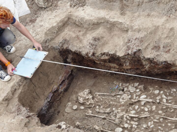Das bild zeigt eine archäologische Ausgrabung.