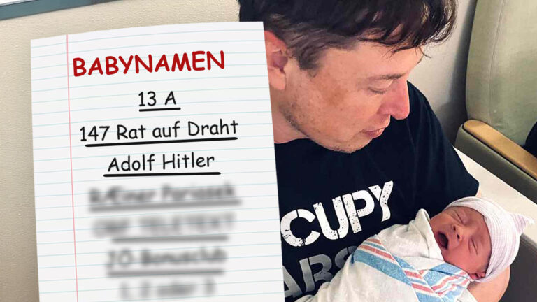 Das Bild zeigt Musk mit seinem neugeborenen Kind.